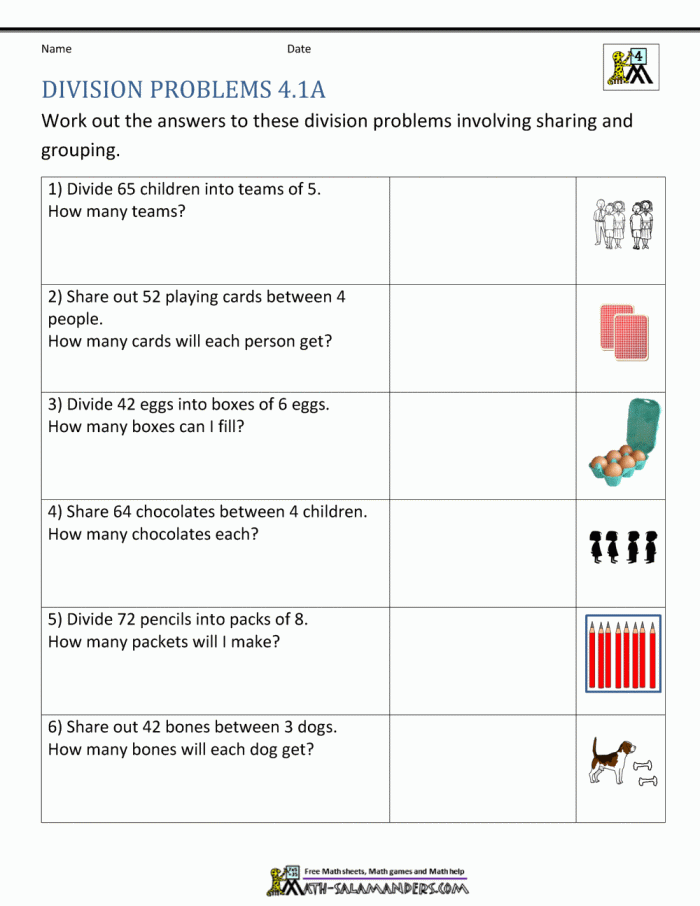Classroom Math: Division Word Problems Worksheet for Fifth Grade Students Fifth graders engaged in solving division word problems on a classroom math worksheet