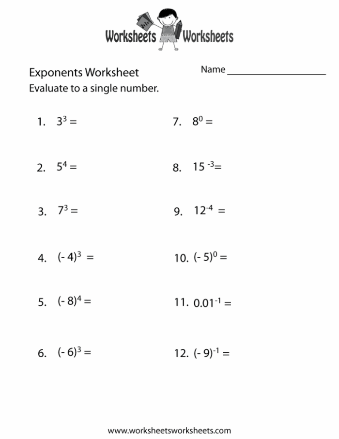 Step-by-step guide to mastering exponents for young learners Worksheet for understanding exponents and expressions geared towards fifth graders