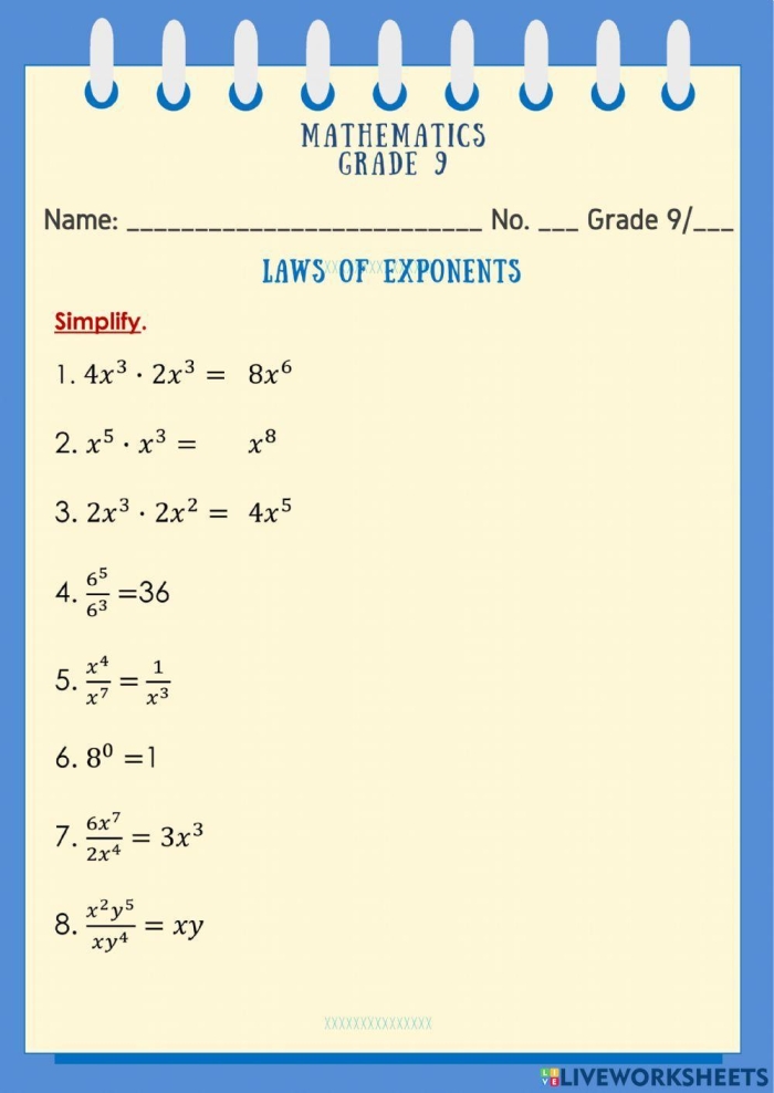 Step-by-step guide to mastering exponents for young learners in grade five Exponents Expressions worksheet designed for fifth graders to simplify learning math concepts