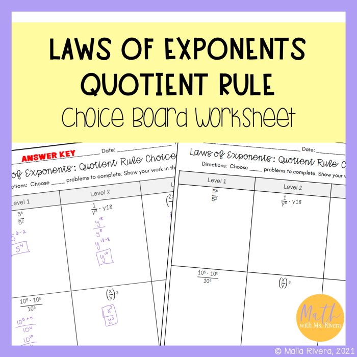Introductory worksheet designed to assist fifth graders with exponents Exponents Rules worksheet for fifth graders to understand exponent concepts