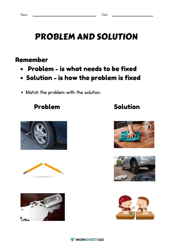 Practice with Problem & Solution worksheet for enhancing reading skills and understanding narrative structure Fifth-grade students engaging with a Problem & Solution worksheet focused on fiction comprehension