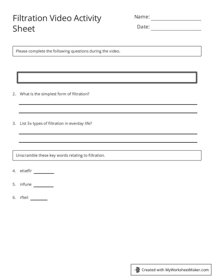 Diagram of a filtration system worksheet for fifth graders, featuring kidneys and intestines for matching functions