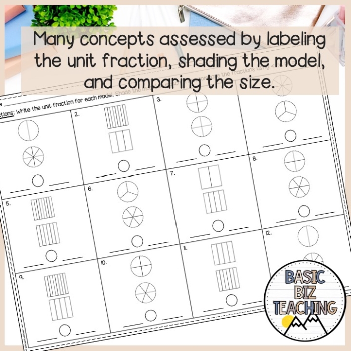 Fifth grade student working on a Fraction Concepts worksheet to master math vocabulary