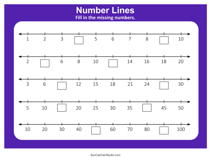 Fifth grade addition worksheet showing a number line with blank spaces to fill in fractions and decimals to reveal a hidden message