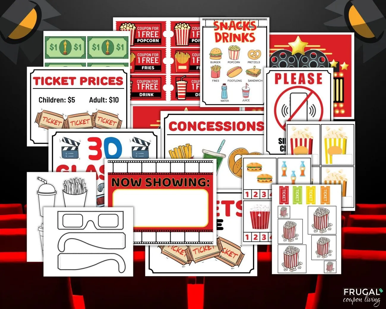 Worksheet featuring Movie Theater Fractions for fifth graders to practice solving two-step fraction problems. Educational resource for enhancing geometry skills through engaging word problems.