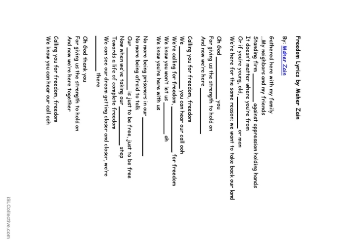 A worksheet designed to help fifth graders explore the concept of freedom in history. Engaging activity for kids to discuss the meaning of freedom.