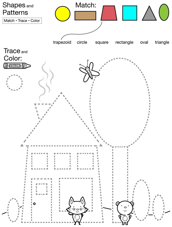 Fifth grade geometry worksheet featuring shape identification and measurement exercises