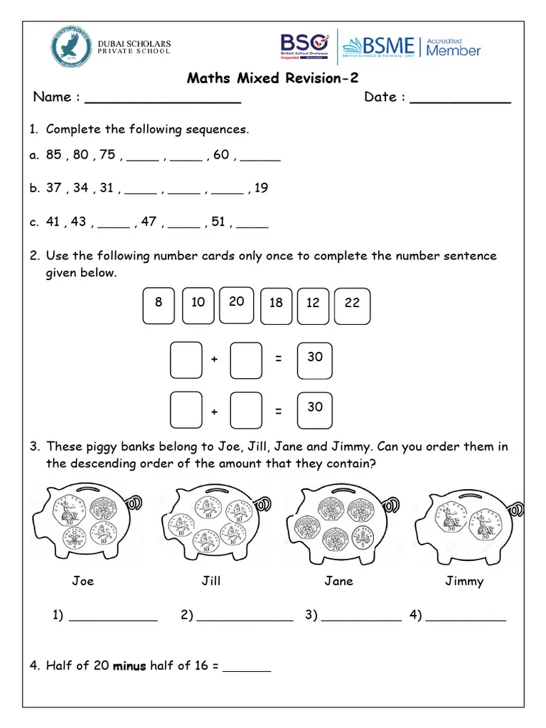 Fifth Grade Geometry Review Worksheet - Image 15 Mixed Geometry Review worksheet for fifth graders covering polygons and coordinate planes