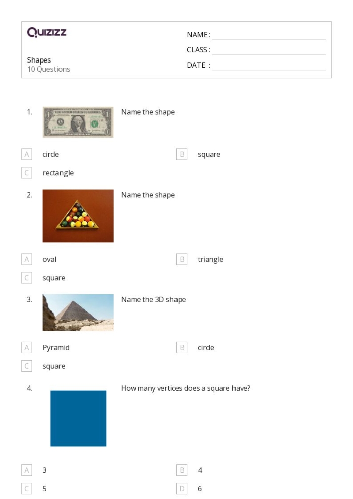 Categorize These Shapes worksheet image 18 for teaching geometry classification skills Fifth grade geometry worksheet showing various two-dimensional shapes including parallelograms, quadrilaterals, squares, and triangles for classification practice