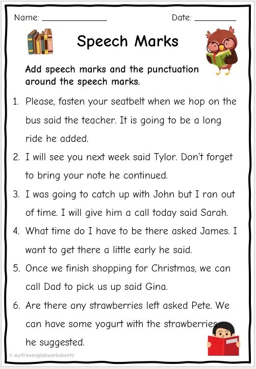 Fifth grade students practicing grammar skills with a Perfect Punctuation Paragraph Rewrite worksheet 15
