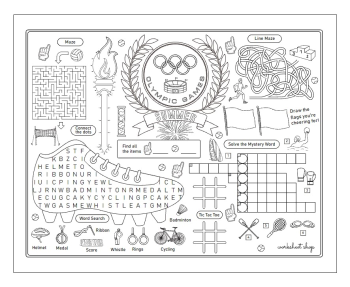 Fifth grade worksheet featuring Olympic Math: Gymnastics scores for practicing mean, median, and mode. Olympic Math: Gymnastics worksheet for data analysis and bar graph creation.