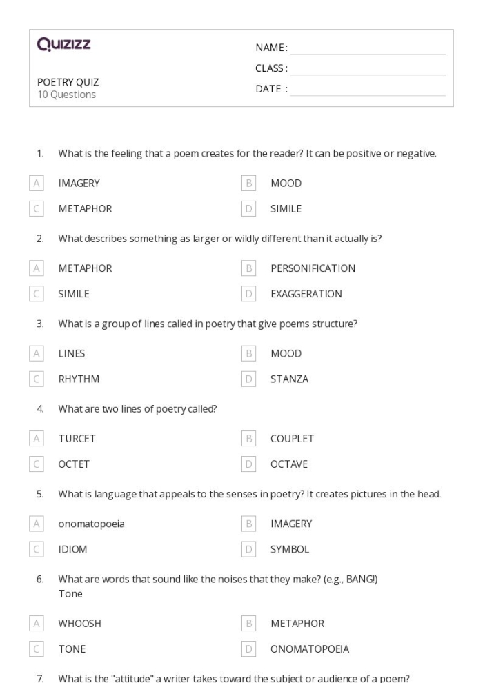 A fifth grade student reading a poem with exaggerated statements to learn about hyperbole and figurative language