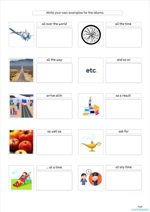 Identical Idioms Worksheet for 5th Grade Reading Lesson 20 Fifth grade students matching identical idioms on a worksheet titled Identical Idioms