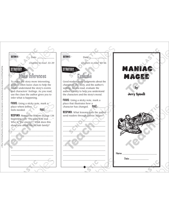 Fifth grade students completing a reading comprehension worksheet focused on making inferences from the novel Walk Two Moons