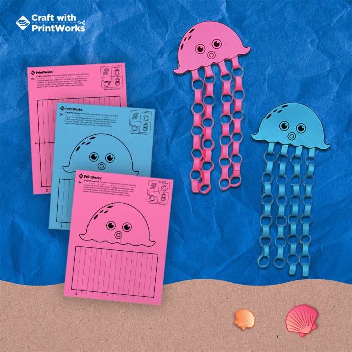 Worksheet featuring various jellyfish species for educational purposes