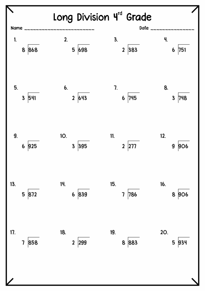 Long Division Worksheet for Fifth Grade Practice Number 12 Fifth grade math student completing a colorful long division practice page
