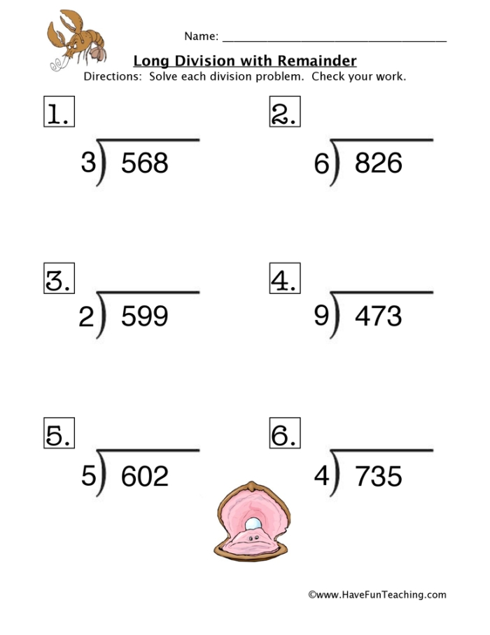 Colorful and engaging long division worksheet for fifth grade students Long division worksheet designed to help fifth graders improve their division skills
