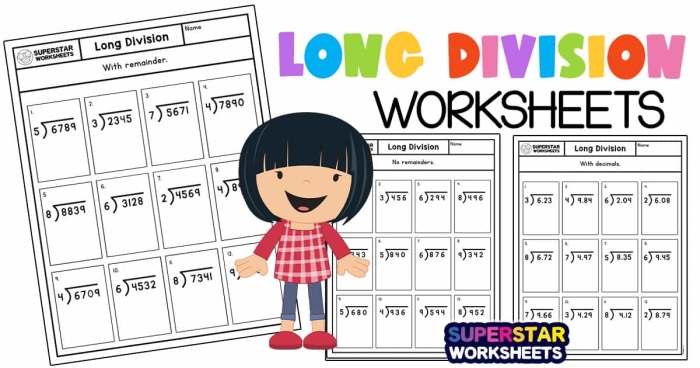 Long Division Worksheet for Fifth Grade Number 15 Colorful fifth grade long division practice worksheet for students