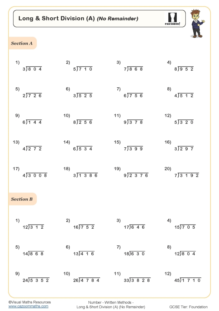 Fifth Grade Long Division Worksheet 18 Colorful fifth grade long division practice worksheet featuring math problems for students