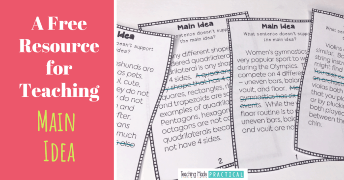 I Can Write About Main Idea & Details! educational exercise image 7 Worksheet for practicing main idea and details in writing for fifth graders