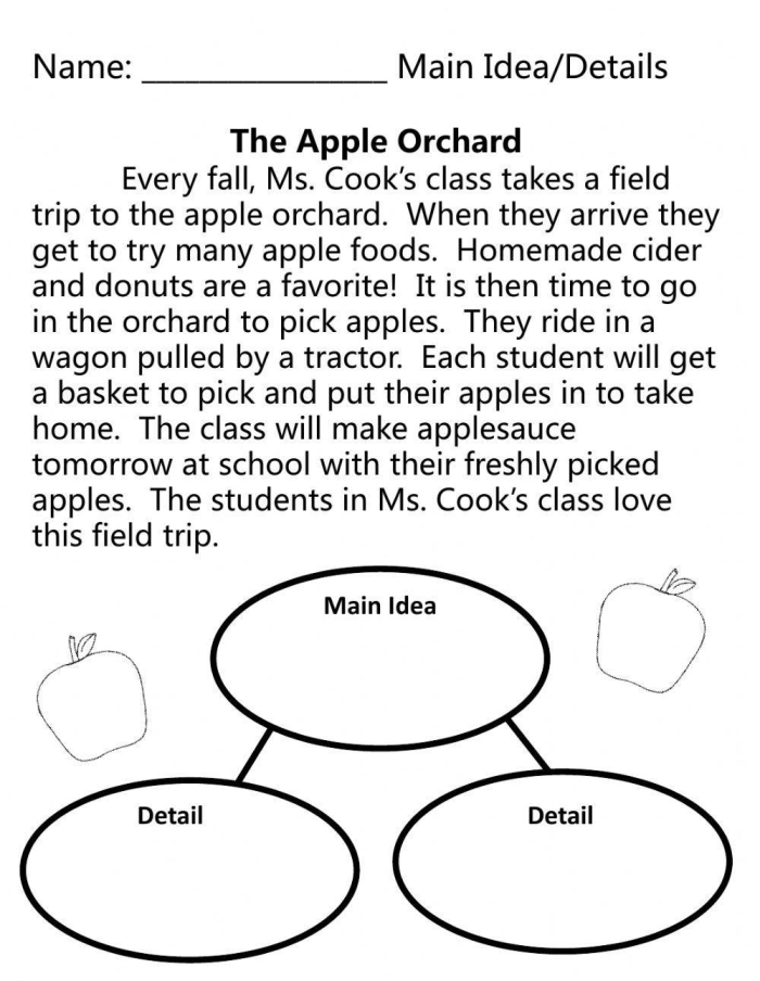 I Can Write About Main Idea & Details! exercise for EL students in Algebra Worksheet for practicing main idea and details with sentence frames for fifth graders