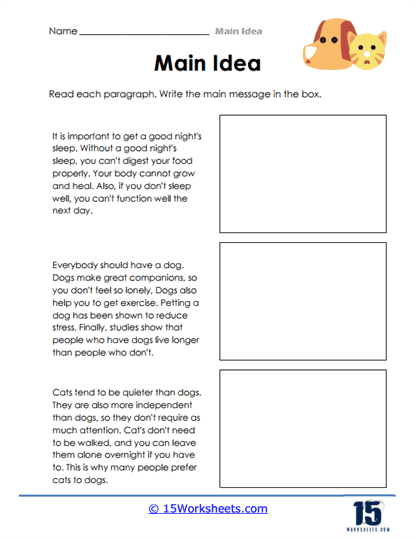 Algebra worksheet for Fifth Grade Worksheet for practicing main idea and details using sentence frames for fifth graders. I Can Write About Main Idea & Details! worksheet for fifth grade algebra students.