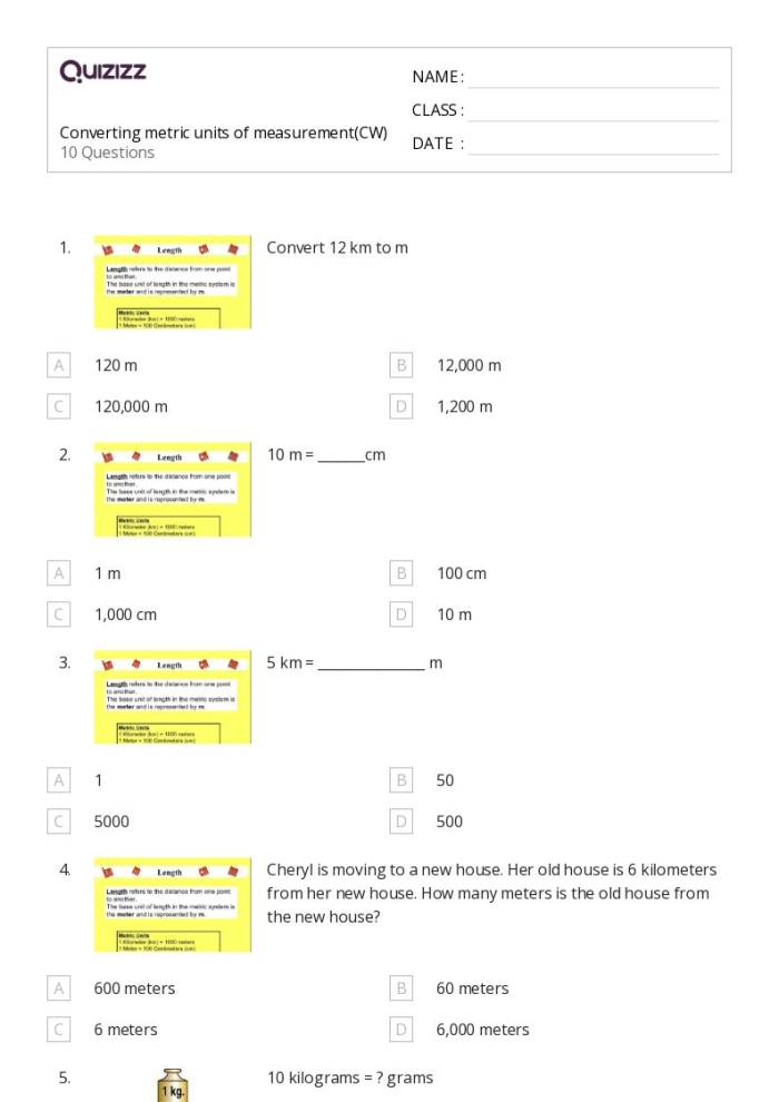 Fifth grade math student solving a metric unit conversion maze worksheet