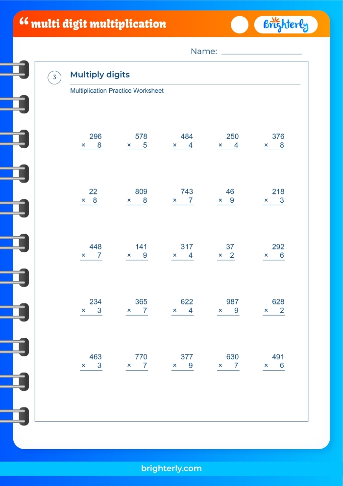 Multi-Digit Multiplication and Division Practice Worksheet Number 23 Fifth grade math worksheet featuring complex multi-digit multiplication and division problems for geometry studies
