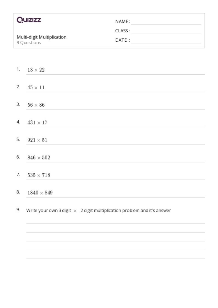 Fifth grade student completing a multi-digit division math review worksheet number 24