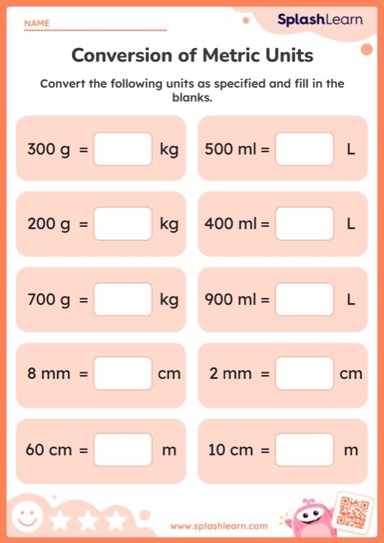 Converting Units of Measurement worksheet for fifth-grade students to enhance their geometry skills