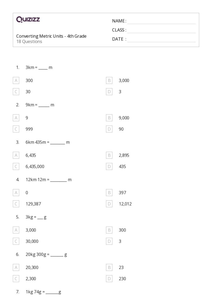 Metric Units Place Value Chart worksheet for fifth graders focused on meters