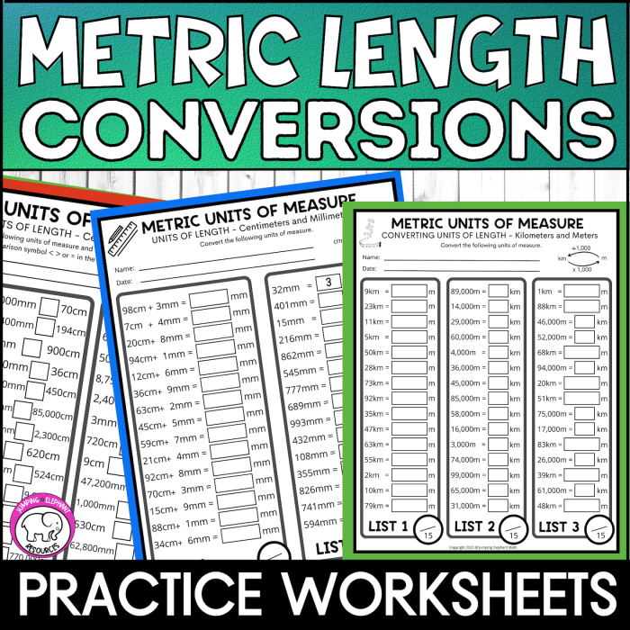 Fifth grade students practicing how to convert metric units using the deconstruction method on a worksheet