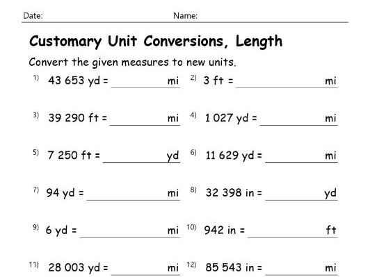 Unit Conversion Practice worksheet for fifth graders featuring metric length conversions