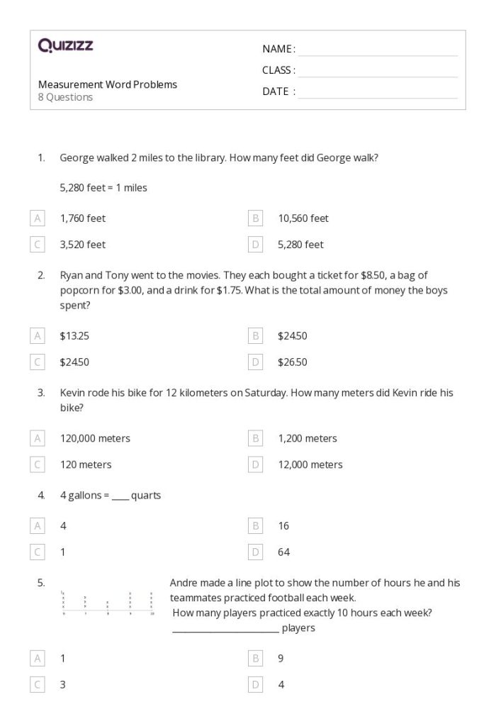 Fifth grade students solving metric length conversion word problems on a worksheet