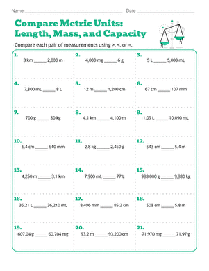 Convert Metric Units of Mass Worksheet 21 Fifth grade student completing a worksheet on converting metric units of mass