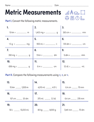 Engaging worksheet for testing metric system understanding and conversions Metric Measurements worksheet for fifth graders focusing on time and money concepts