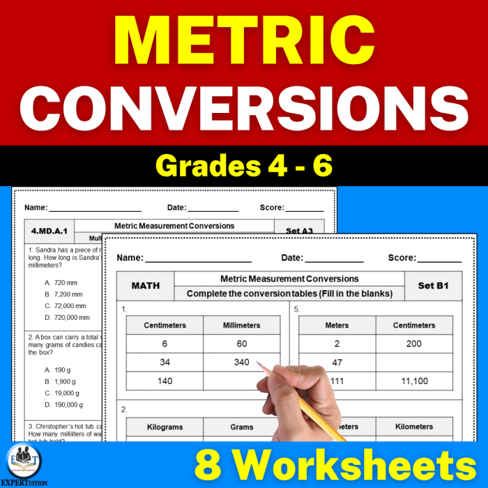Converting Metric Units Maze worksheet for fifth graders navigating measurement concepts