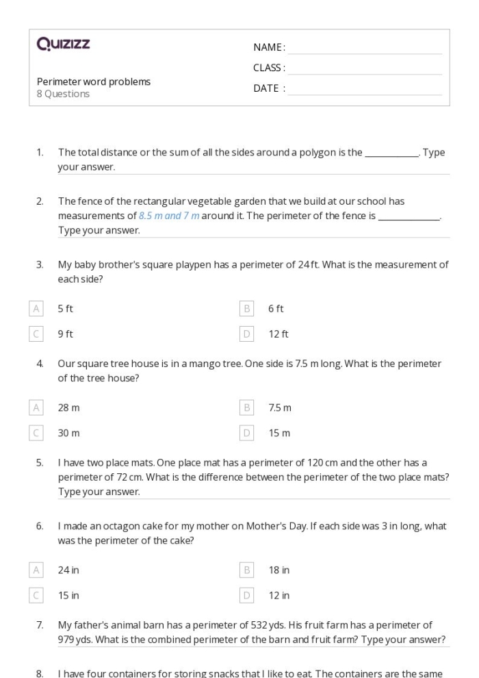 Fifth grade student solving metric length conversion word problems on a worksheet
