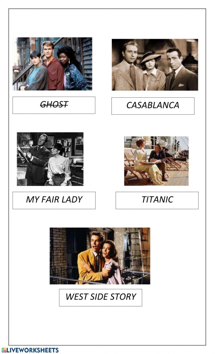 Worksheet for fifth graders on identifying main ideas in movies and nonfiction texts