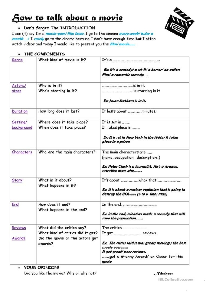 Worksheet featuring movies and main ideas for fifth-grade geometry students