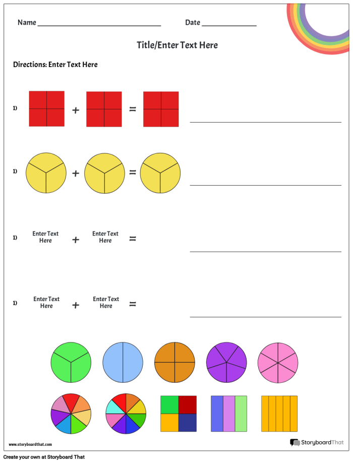 Students engaged in solving fraction problems using a movie theater worksheet