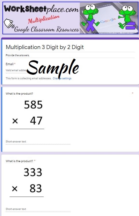 Fifth grade math worksheet featuring several 3-digit by 2-digit multiplication problems