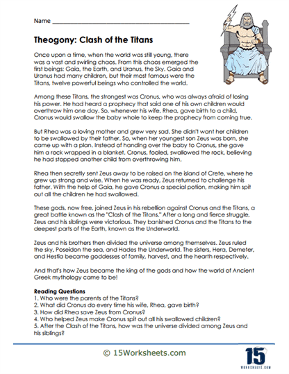 Engaging myths comparison activity for Grade 5 reading lessons Comparison worksheet for fifth graders exploring two different cultural myths