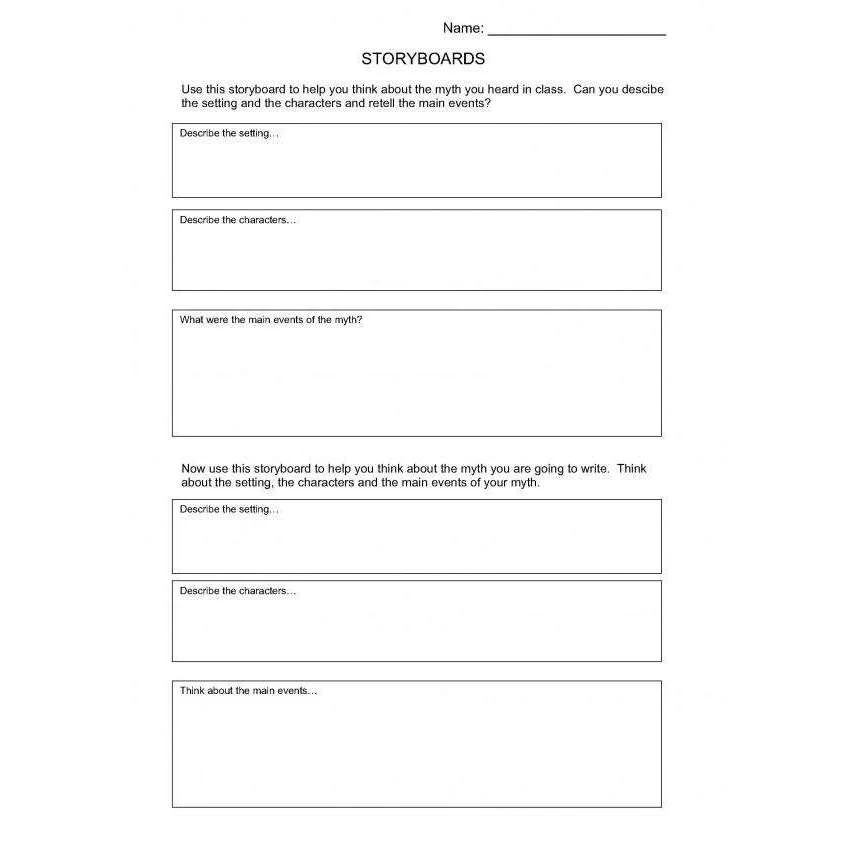 Visual guide to the Compare and Contrast Myths worksheet for reading activities Worksheet for comparing and contrasting two cultural myths for fifth graders