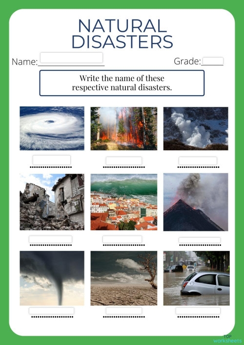 Engaging worksheet on identifying causes and effects of natural disasters for students Causes and Effects of Natural Disasters worksheet for fifth graders learning about nonfiction texts