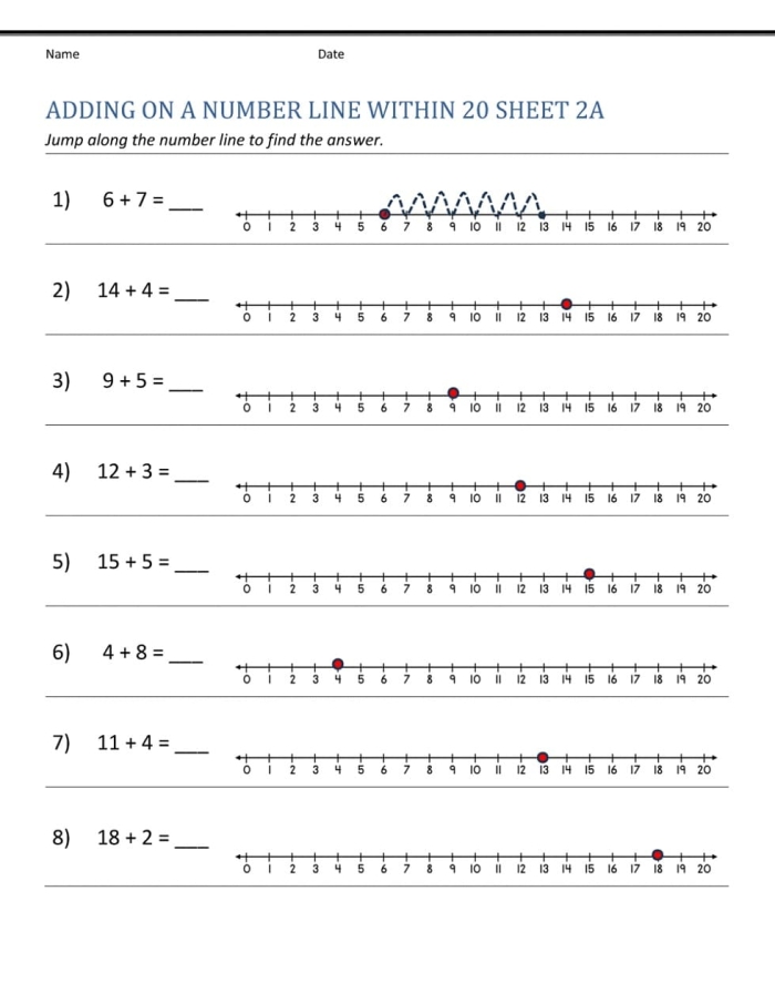 Fifth grade addition worksheet showing a number line with blank spaces to fill in fractions and decimals to reveal a hidden message