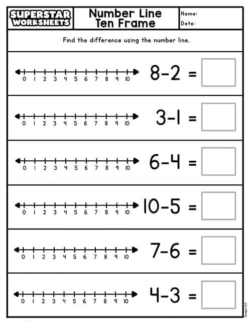 Fifth grade math worksheet featuring a number line for practicing fractions and decimals with a hidden message activity