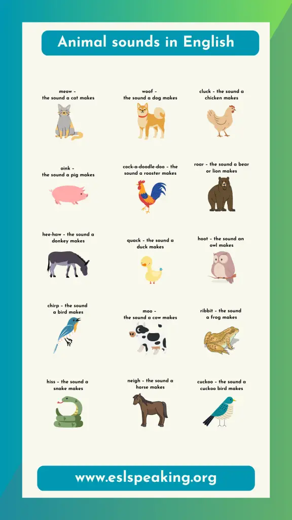 Onomatopoeia word search puzzle exploring animal sounds across cultures for fifth graders Worksheet featuring a word search for animal sounds in different languages using onomatopoeia