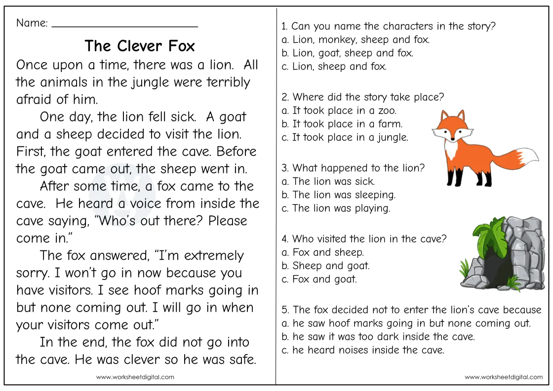 Multiplication worksheet for Fifth Grade Worksheet featuring the Panchatantra story about clever fish for fifth graders. Educational resource on identifying themes in ancient fables.