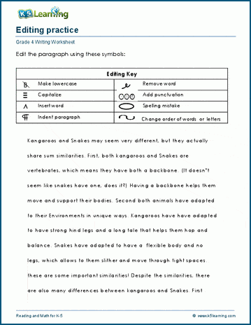 Fifth grade students editing a Victorian love letter paragraph for grammar and mechanics errors on a worksheet